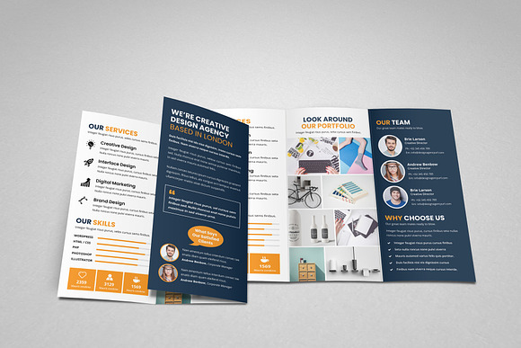 Portfolio Trifold Brochure Design v2 in Brochure Templates - product preview 2