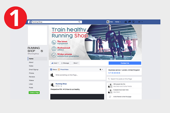 Facebook Cover Pack Sport Running in Facebook Templates - product preview 1