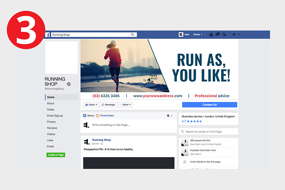 Facebook Cover Pack Sport Running in Facebook Templates - product preview 3