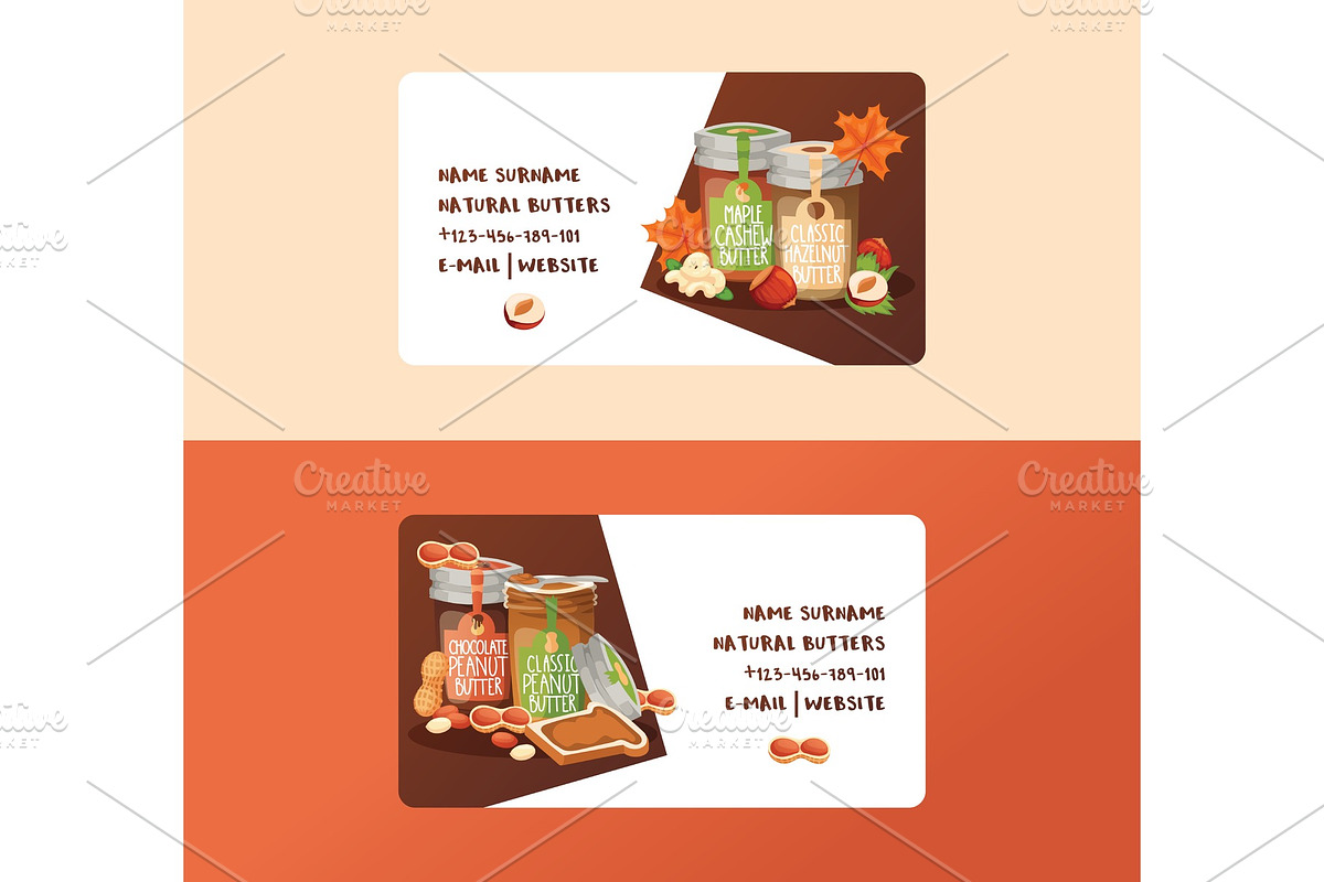 Nut vector business card nutshell of in Illustrations - product preview 8