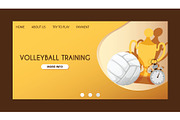 Ball vector landing page volleyball