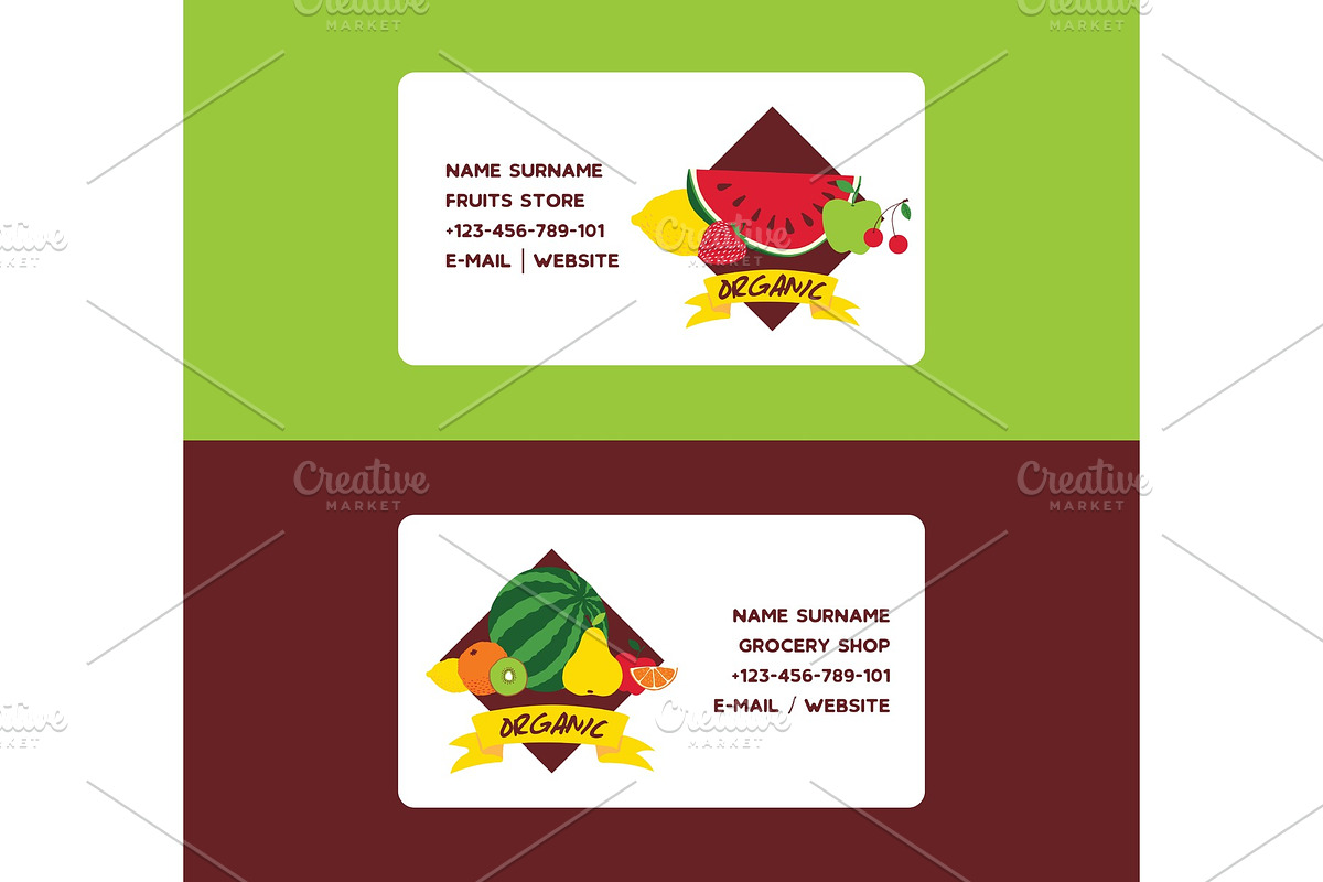 Fruit vector fruity business card in Illustrations - product preview 8
