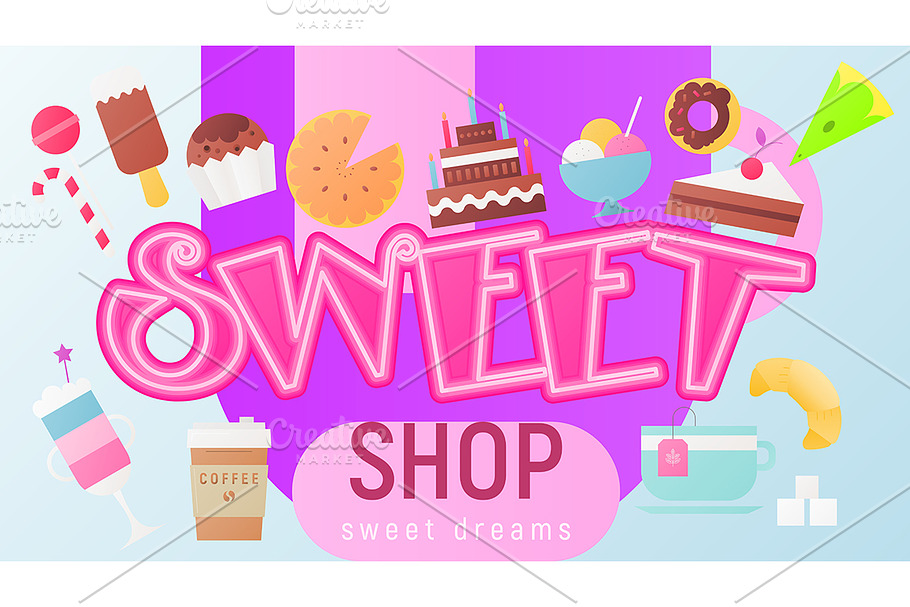 Sweet Shop Poster in Illustrations - product preview 8