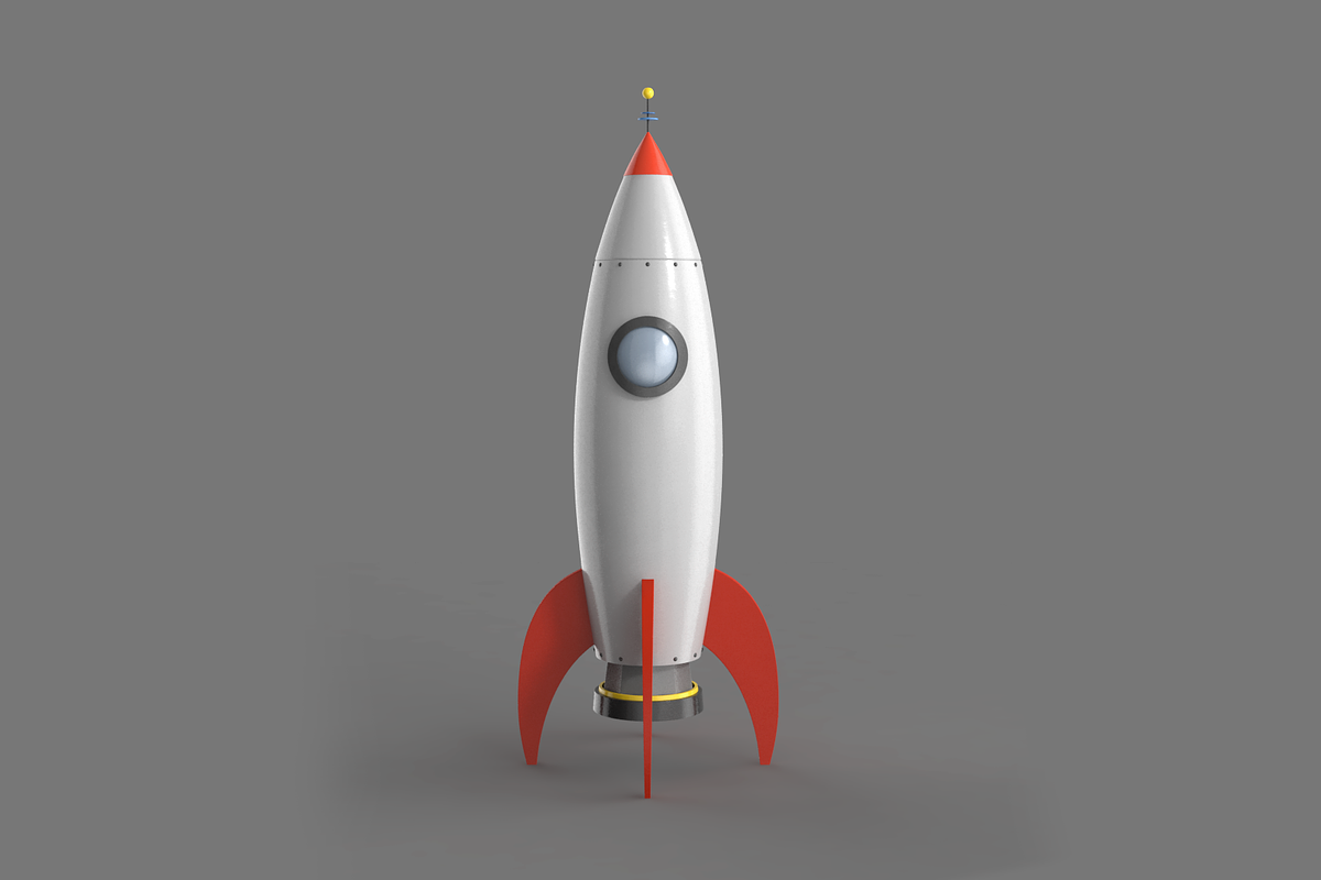 Spaceship rocketship cartoon simple  in Vehicles - product preview 8