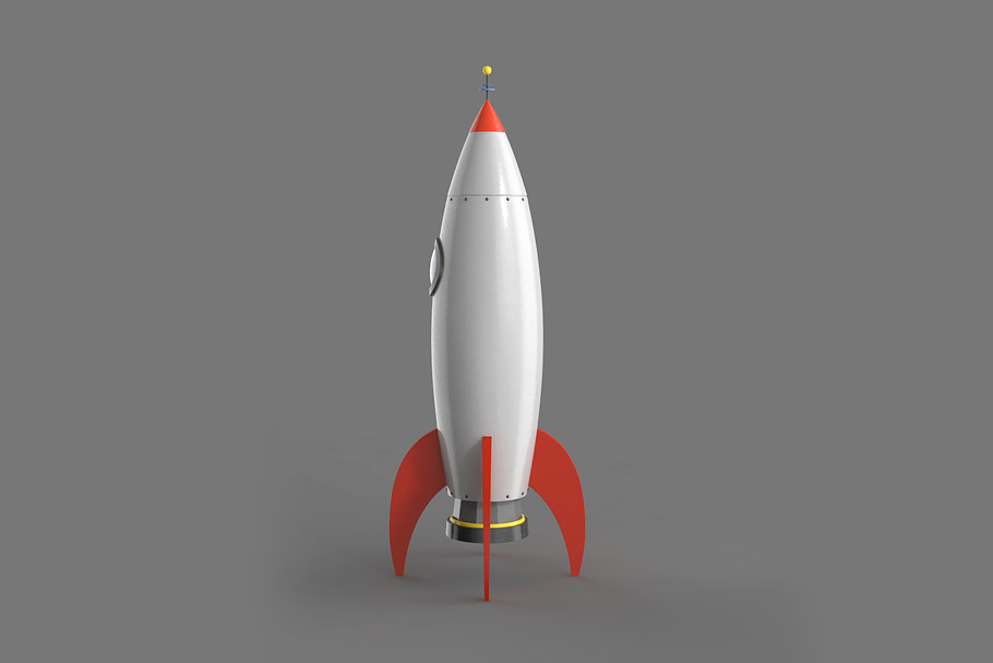 Spaceship rocketship cartoon simple  in Vehicles - product preview 3