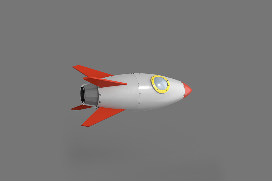 Spaceship rocketship cartoon simple  in Vehicles - product preview 10