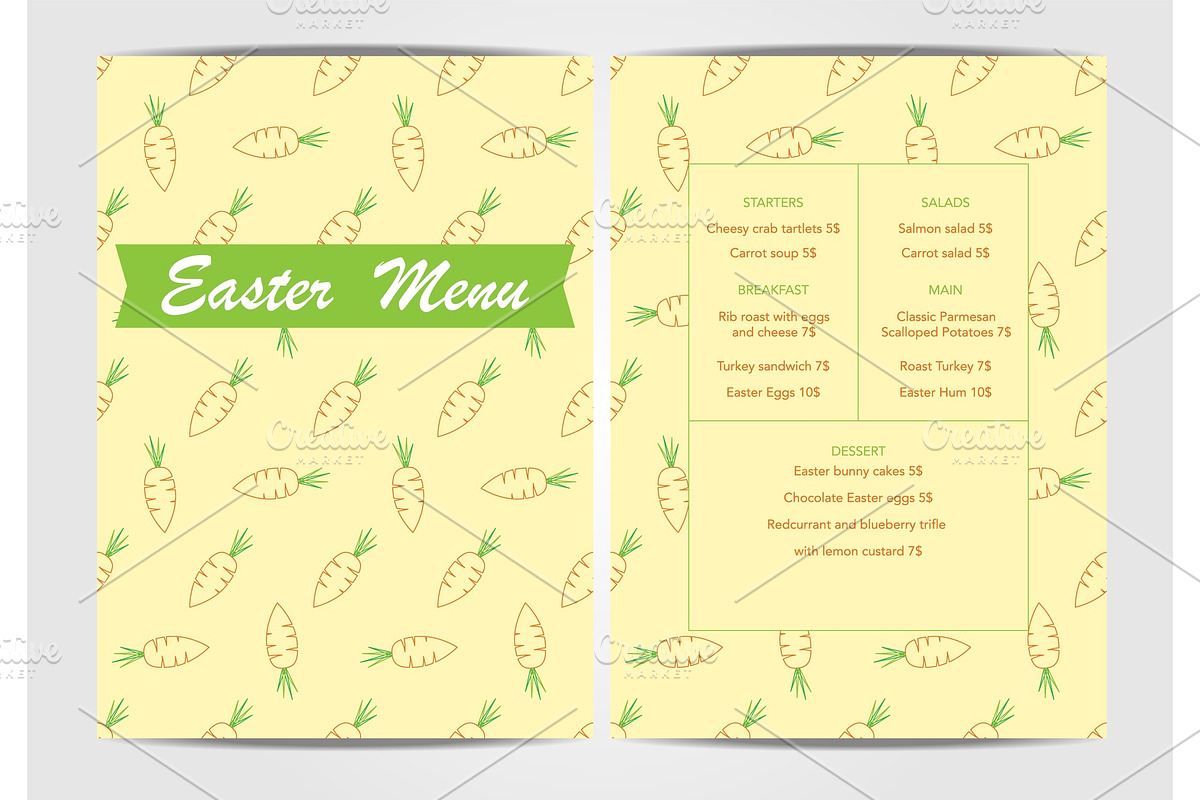 Vector Easter menu or Party in Illustrations - product preview 8