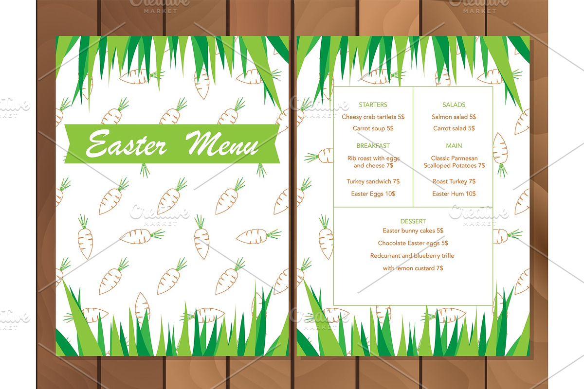 Vector Easter menu or Party in Illustrations - product preview 8