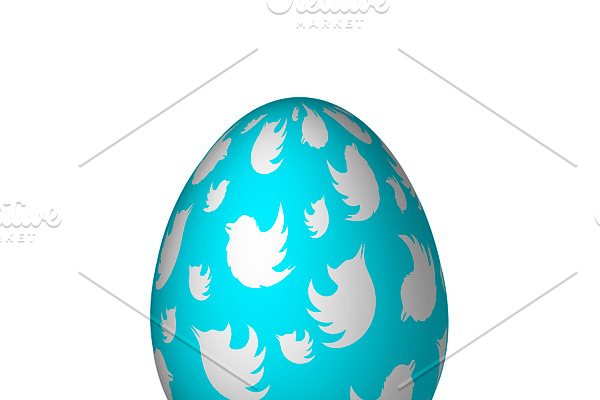 Easter egg with white birds