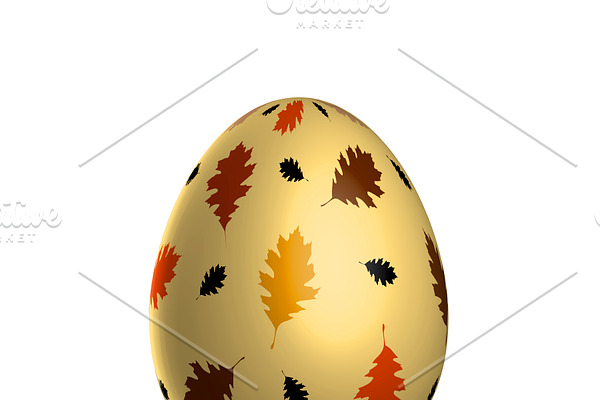 Easter egg with oak leaves