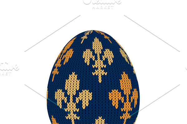 Knitted easter egg with royal lilies