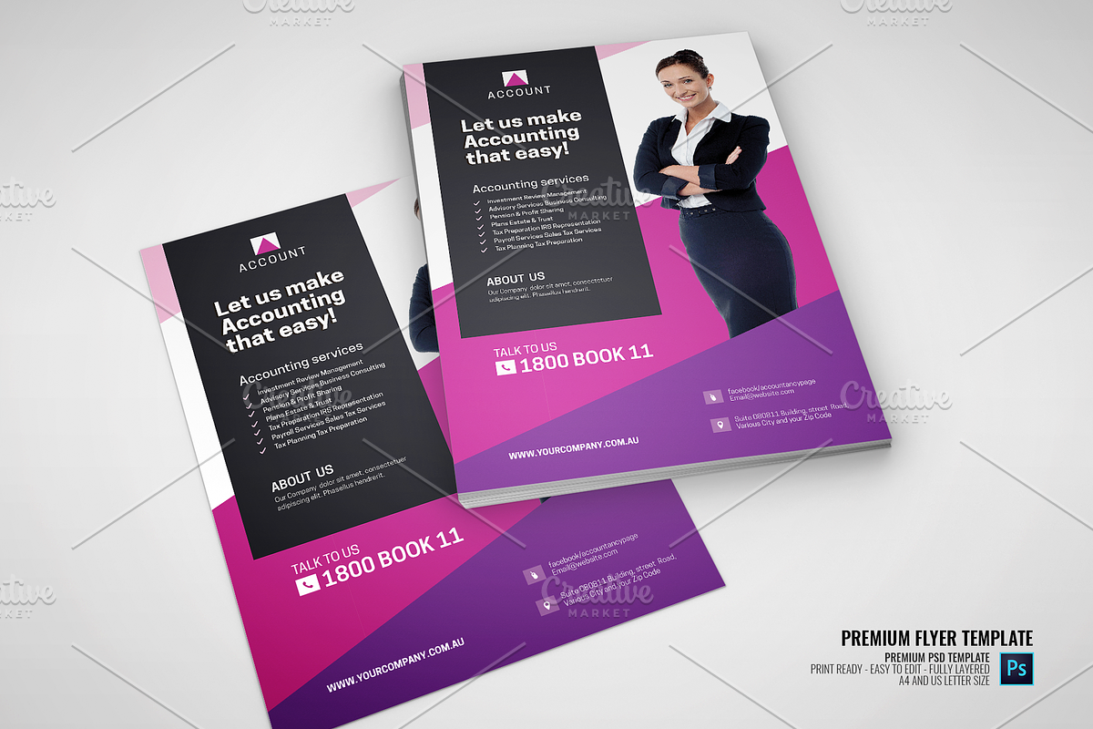 Accountancy Services Flyer in Flyer Templates - product preview 8