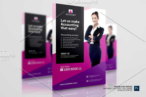 Accountancy Services Flyer in Flyer Templates - product preview 1
