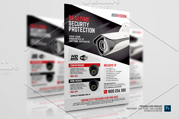 CCTV Promotional Flyer in Flyer Templates - product preview 2