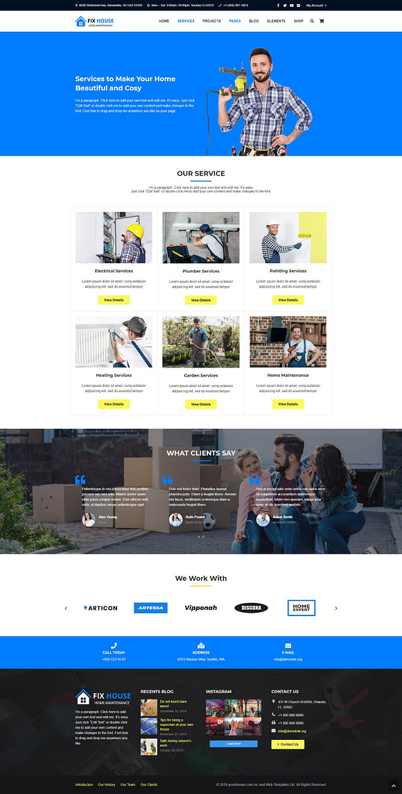 FixHouse - Home Maintenance, Repair in WordPress Business Themes - product preview 2