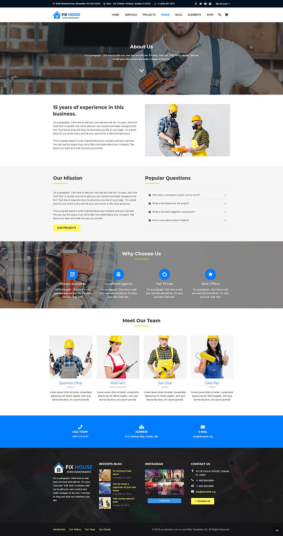 FixHouse - Home Maintenance, Repair in WordPress Business Themes - product preview 4