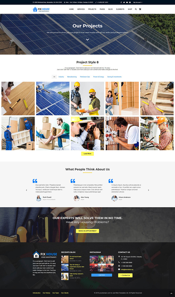 FixHouse - Home Maintenance, Repair in WordPress Business Themes - product preview 5