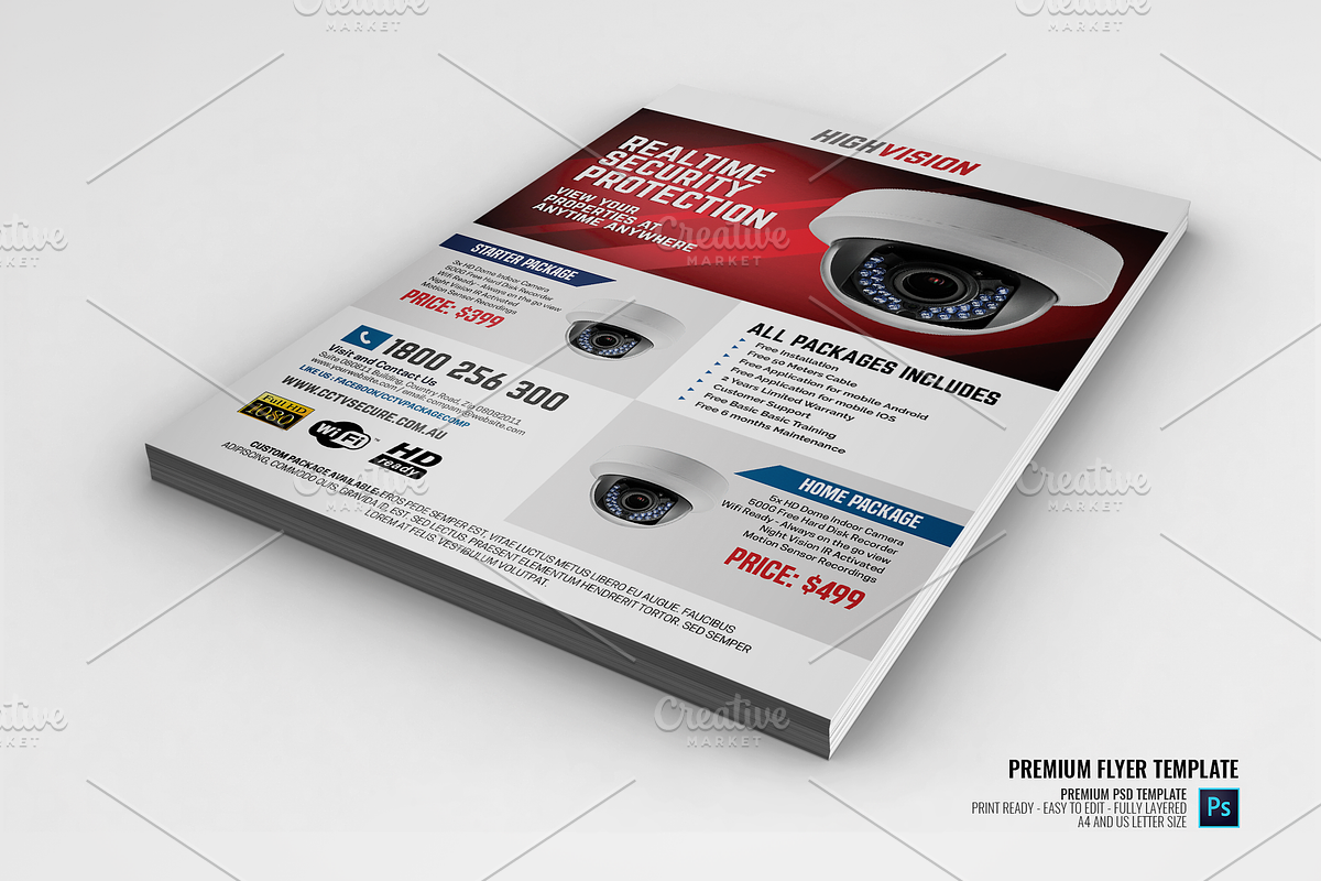 Home and Office CCTV Camera Flyer in Flyer Templates - product preview 8