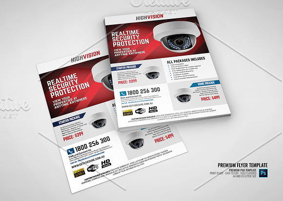 Home and Office CCTV Camera Flyer in Flyer Templates - product preview 2
