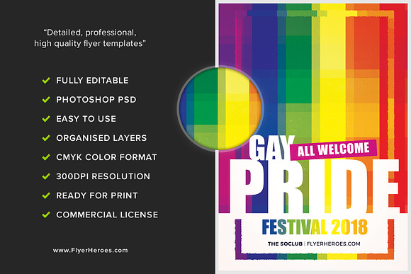 Gay Pride Festival Flyer Template in Card Templates - product preview 1