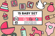 Baby Set Outlined & Colored