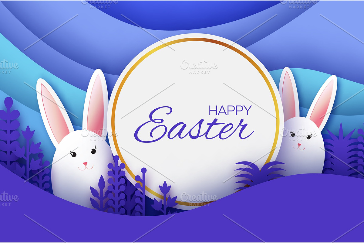 Happy Easter Greeting card with in Illustrations - product preview 8