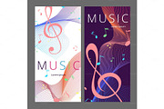 Set of abstract banners with colored