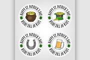 Stickers set for Saint Patricks Day 