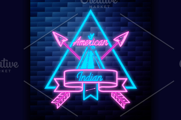 Vintage american indian emblem 
