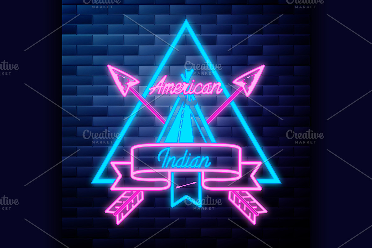Vintage american indian emblem  in Illustrations - product preview 8