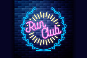 Vintage run club emblem 