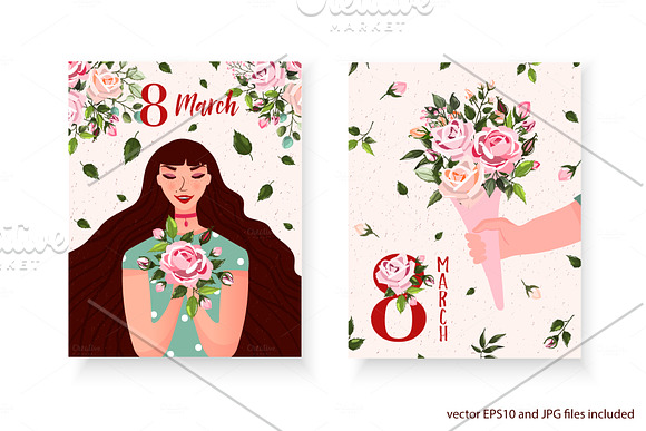 8 March Women's Day card collection in Illustrations - product preview 2