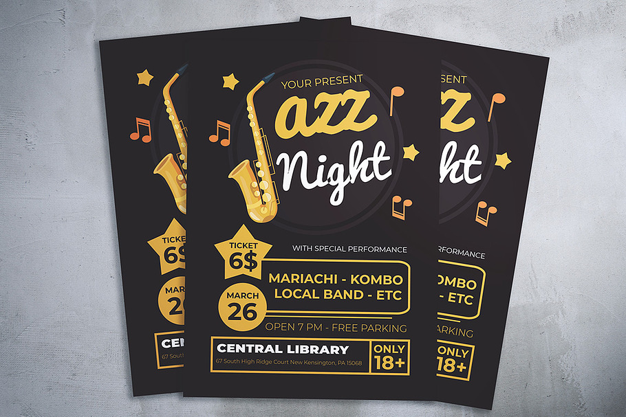Jazz Night Flyer in Flyer Templates - product preview 8
