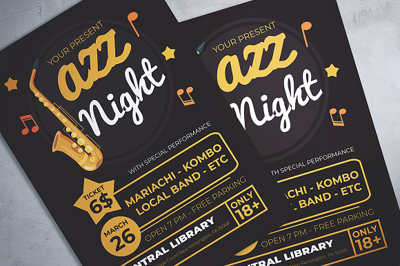 Jazz Night Flyer in Flyer Templates - product preview 1