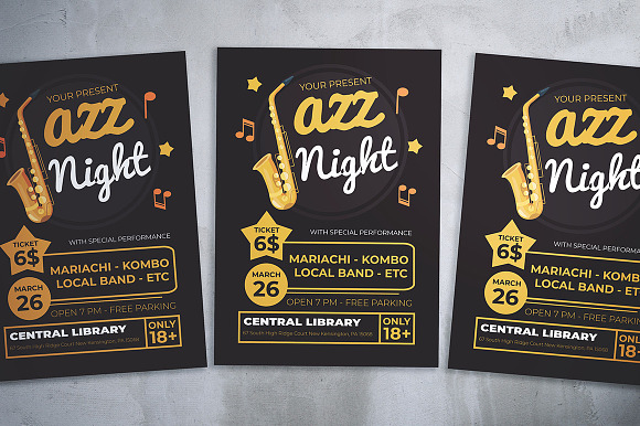Jazz Night Flyer in Flyer Templates - product preview 2