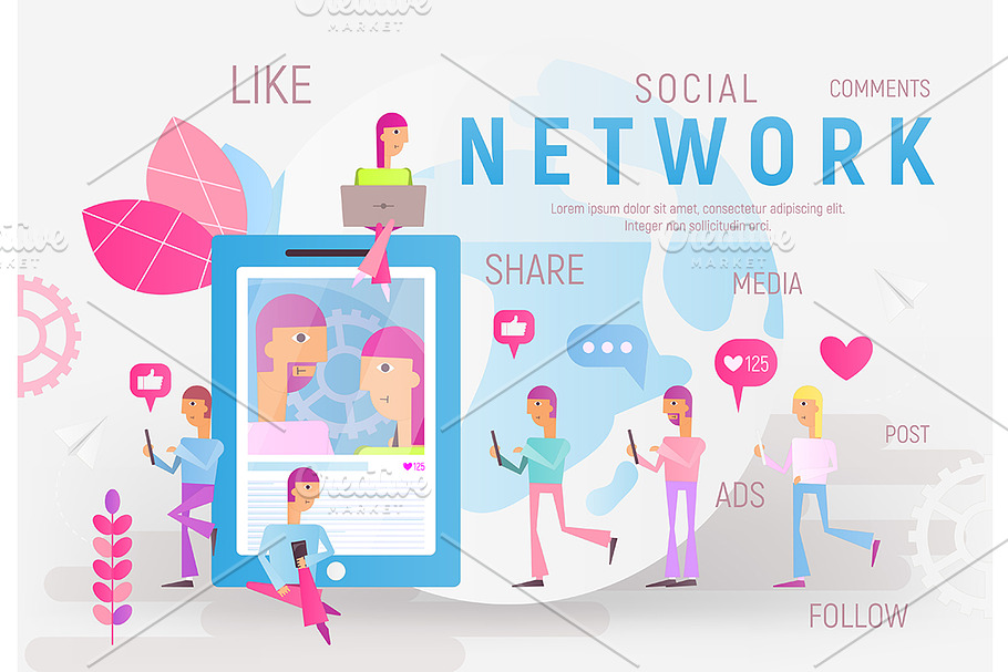 Social Network Banner in Illustrations - product preview 8