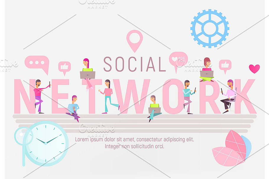 Social Network Concept in Illustrations - product preview 8