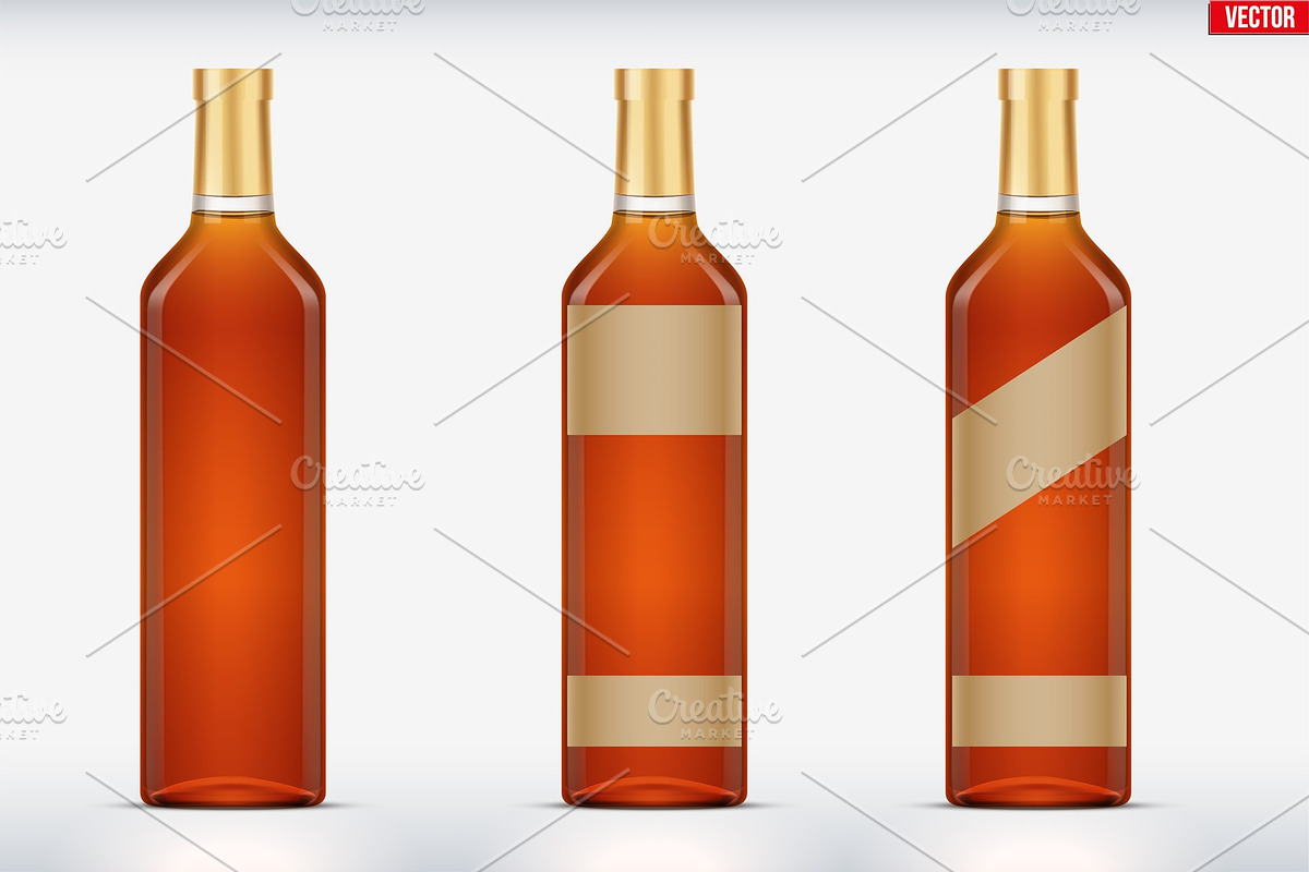 Whiskey bottle set mockup in Vehicles - product preview 8
