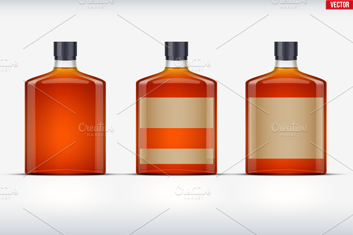 Whiskey bottle set mockup in Vehicles - product preview 8