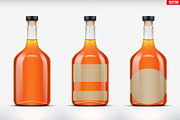 Whiskey bottle set mockup