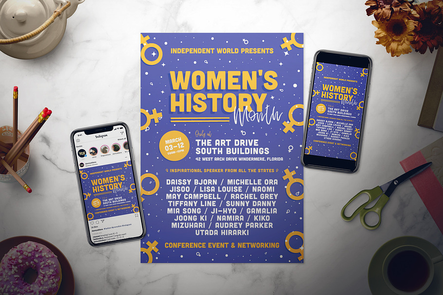 Women's History Month Flyer Set
