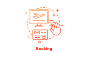 Flight tickets online booking icon