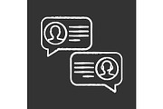 Customer live chat chalk icon