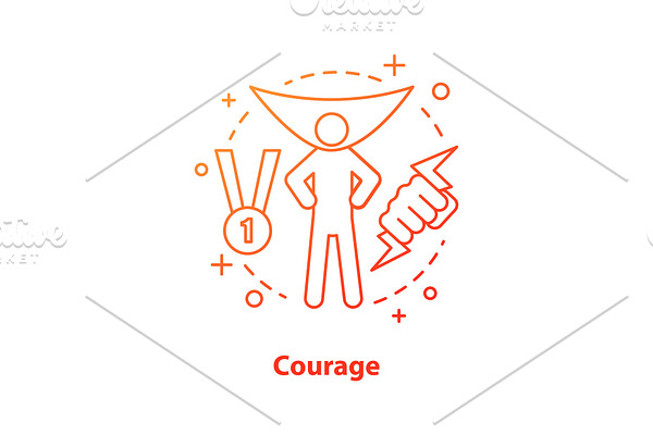 Courage concept icon