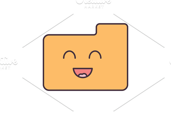 Smiling folder color icon