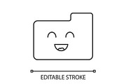 Smiling folder linear icon