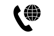 Calls abroad glyph icon