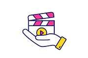 Movie release color icon