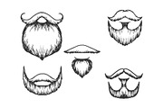 Moustache and beard engraving
