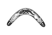 Boomerang sketch engraving vector